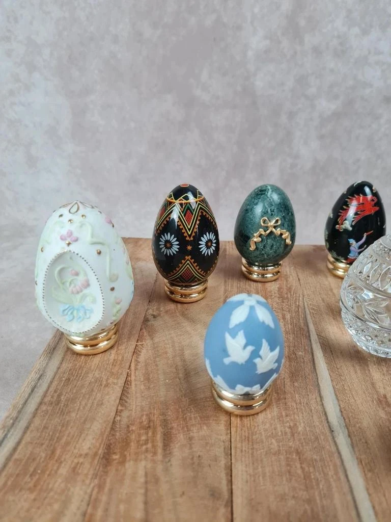 🥚 Ovo decorativo cloisonné dourado – 88fm vintage – photo 6